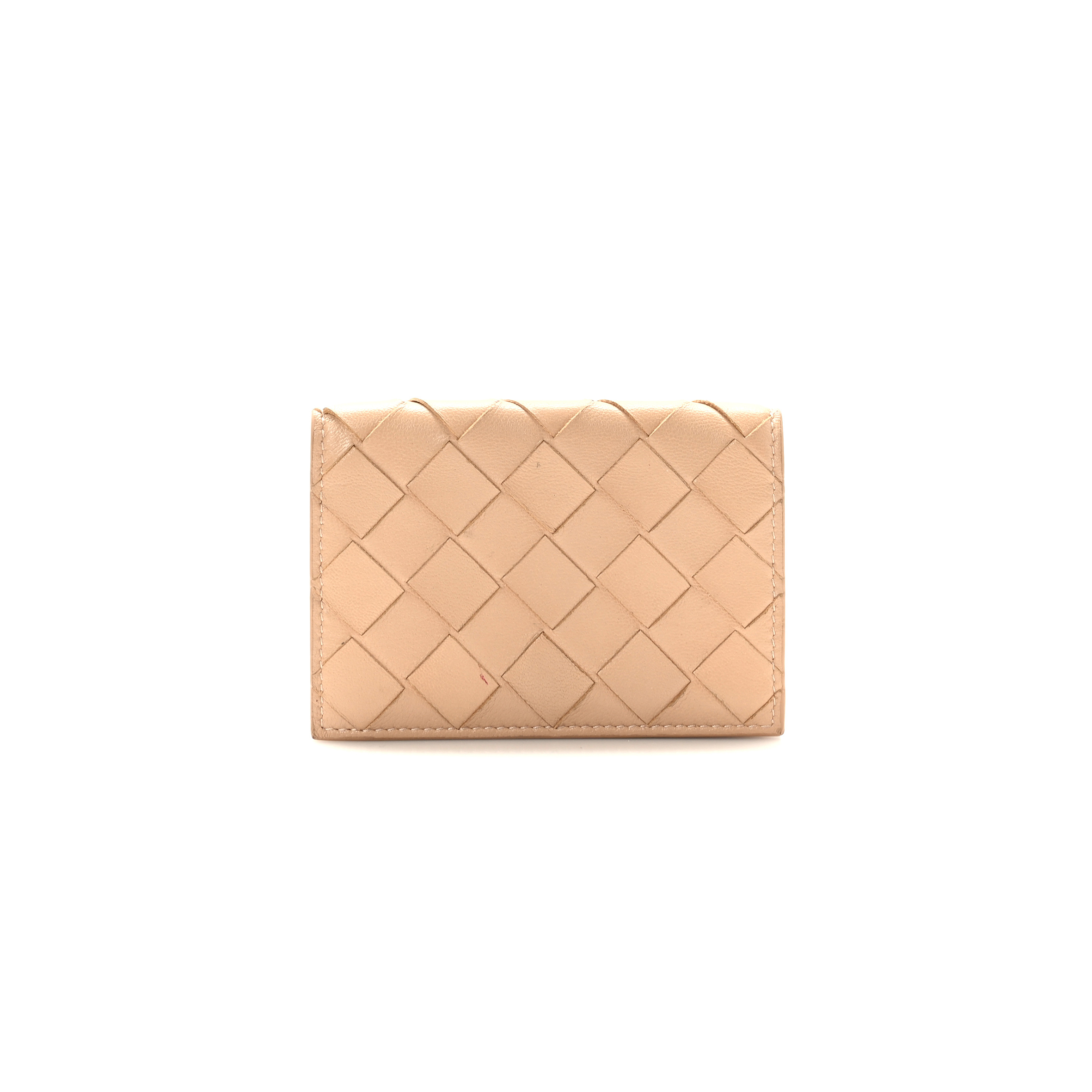 BOTTEGA VENETA NAPPA INTRECCIATO CARD HOLDER ALMOND (11*8cm)