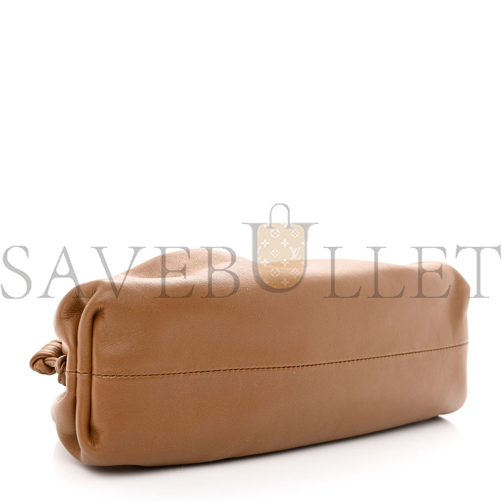 BOTTEGA VENETA BUTTER CALFSKIN THE MINI POUCH CAMEL (22*11*6cm)