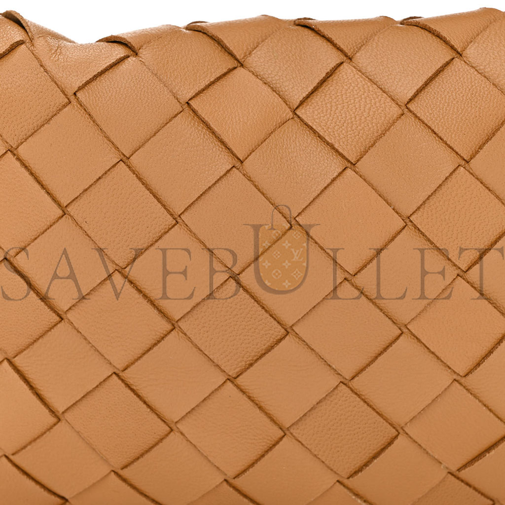 BOTTEGA VENETA NAPPA INTRECCIATO MINI JODIE CARAMEL  (23*13*5cm)