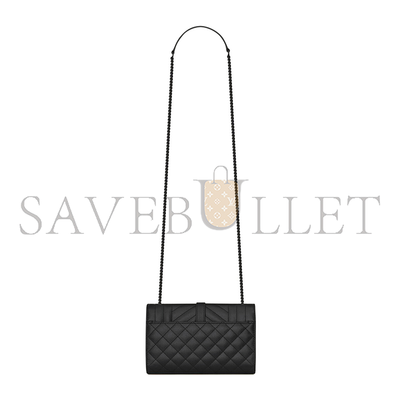 YSL ENVELOPE SMALL IN QUILTED GRAIN DE POUDRE EMBOSSED LEATHER 600195BOW981000 (21*13*6cm) YSL ENVELOPE SMALL IN QUILTED GRAIN DE POUDRE EMBOSSED LEATHER 600195BOW981000 (21*13*6cm)