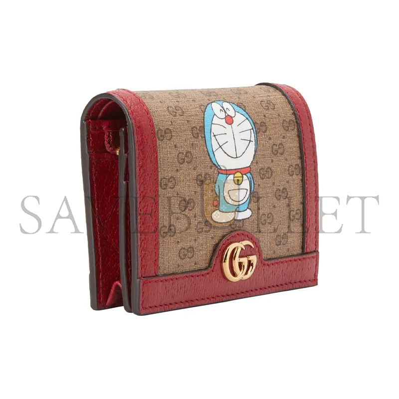 GUCCI DORAEMON COLLABORATION CANVAS WITH LEATHER CARD HOLDER ‎660509 (11*8.5*3cm)