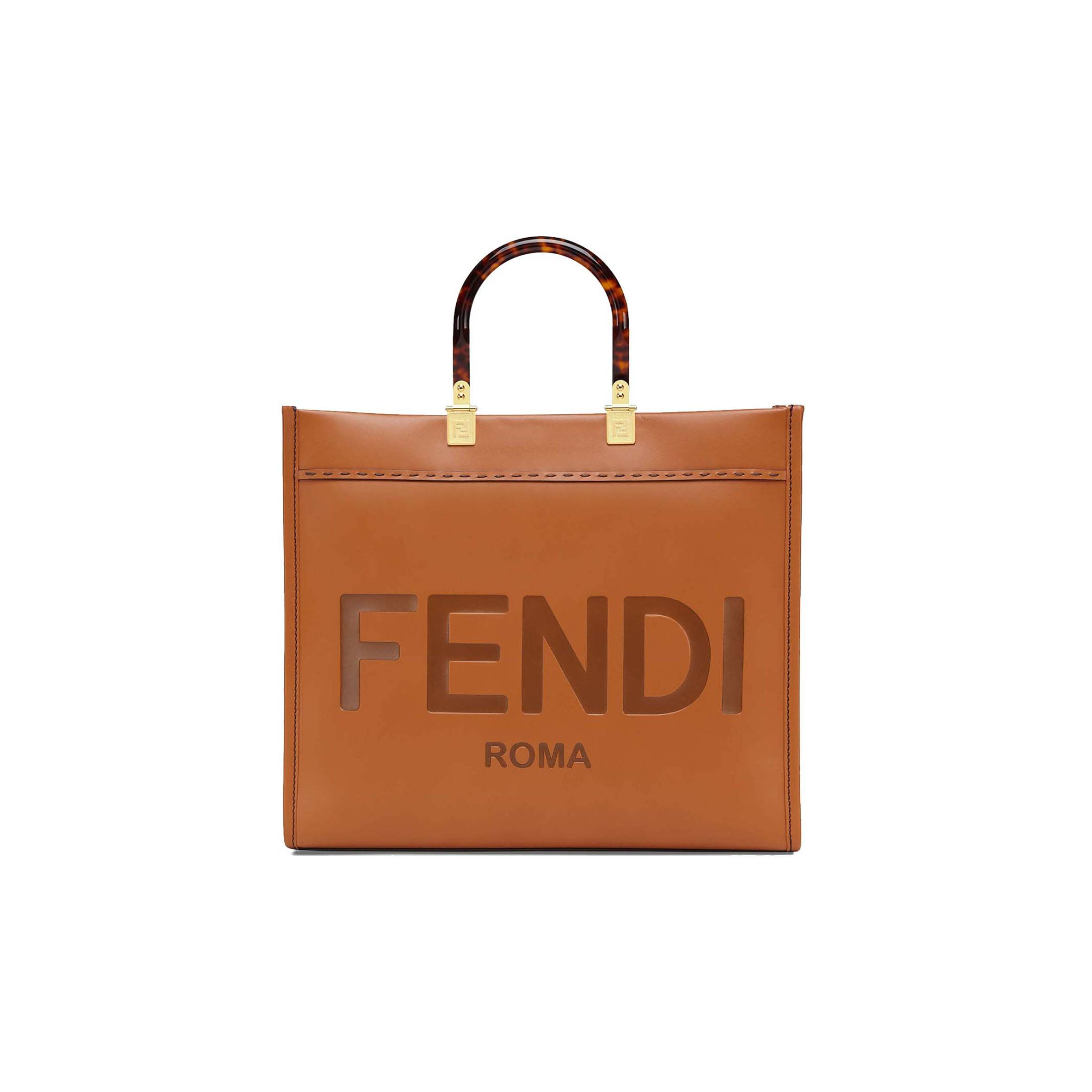 FENDI SUNSHINE MEDIUM - BROWN LEATHER SHOPPER 8BH386ABVLF0PWZ (35*31*17cm)