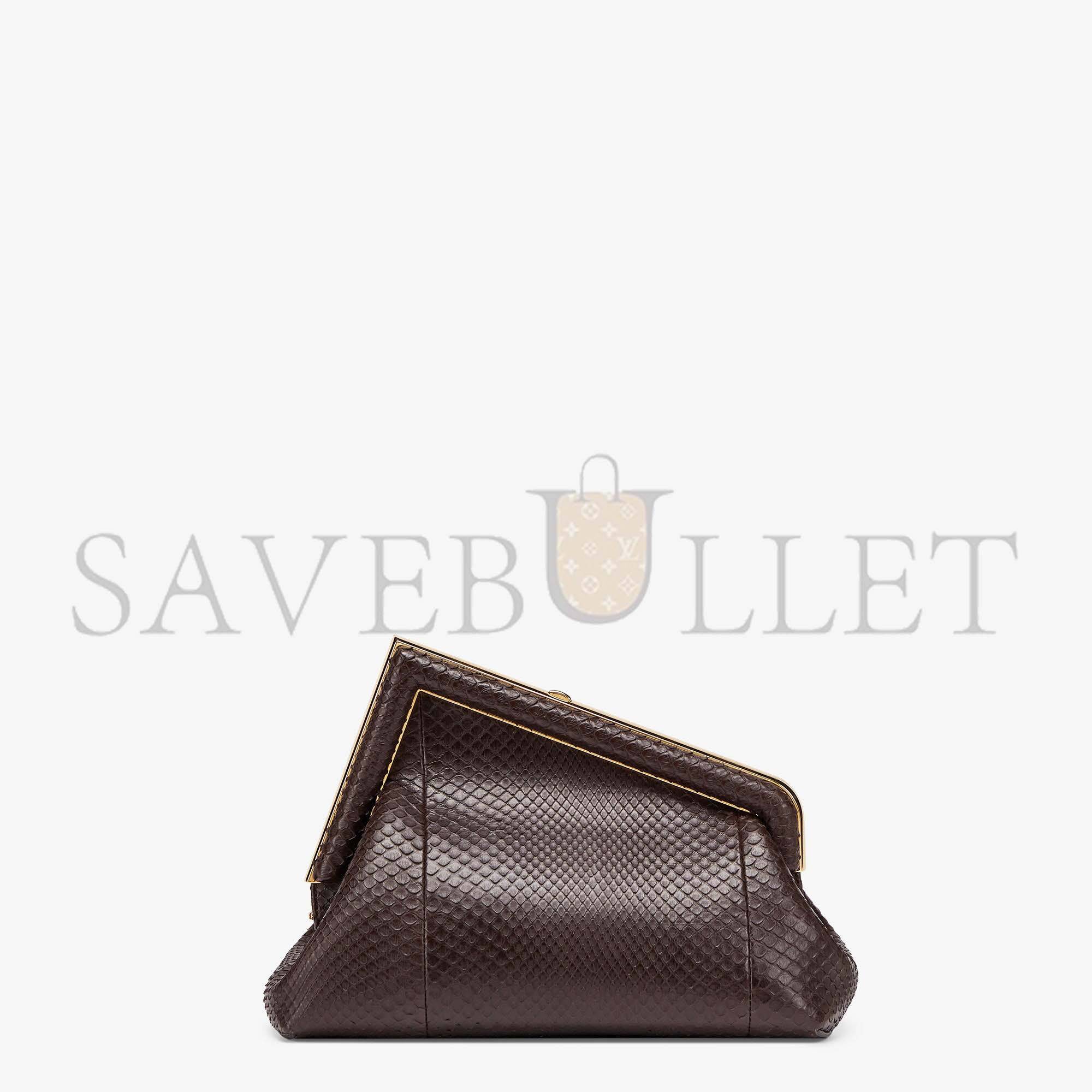 FENDI FIRST SMALL - DARK BROWN PYTHON LEATHER BAG 8BP129AHN2F12G2 (26*18*9.5cm)