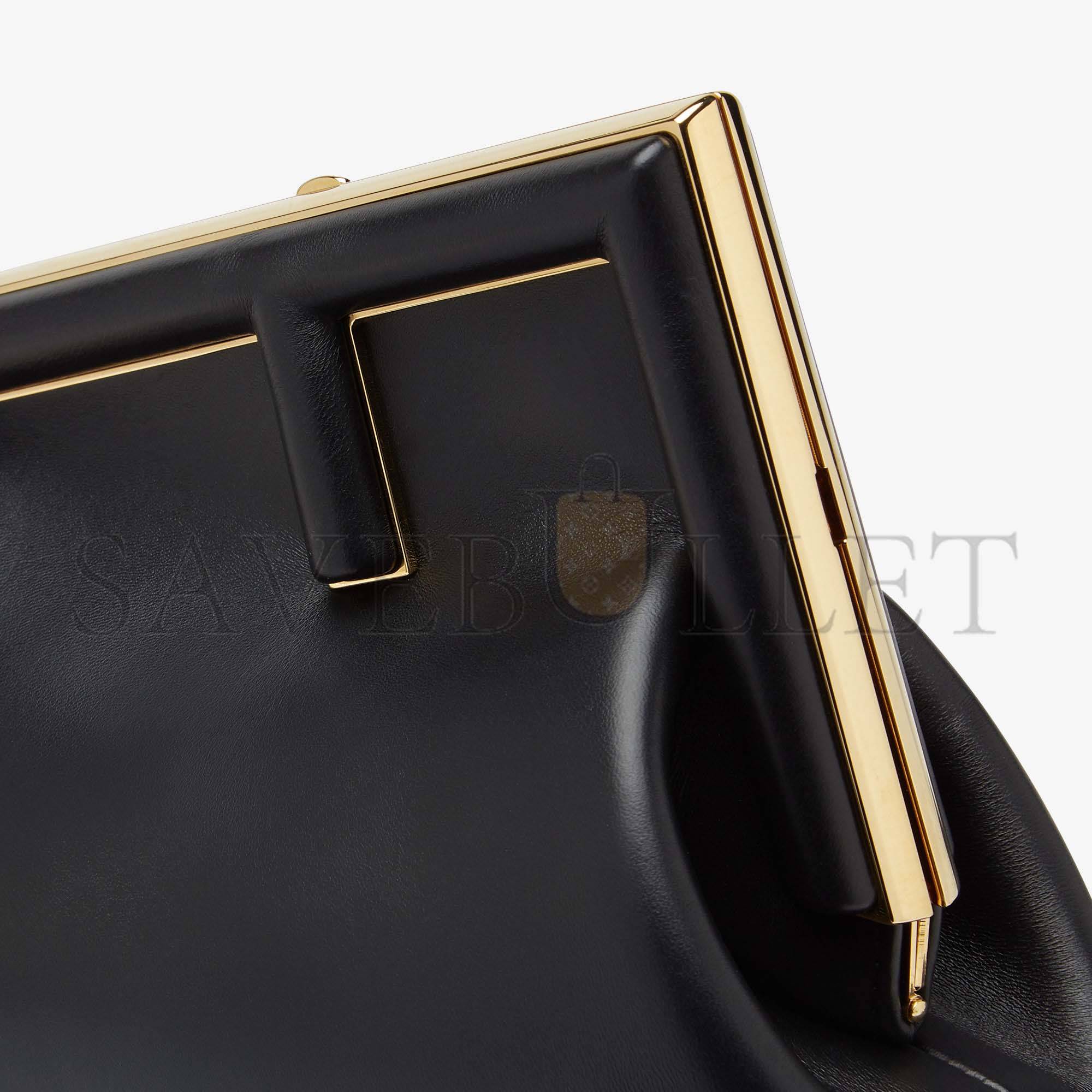 FENDI FIRST SMALL - BLACK LEATHER BAG 8BP129ABVEF0KUR (26*18*9.5cm)