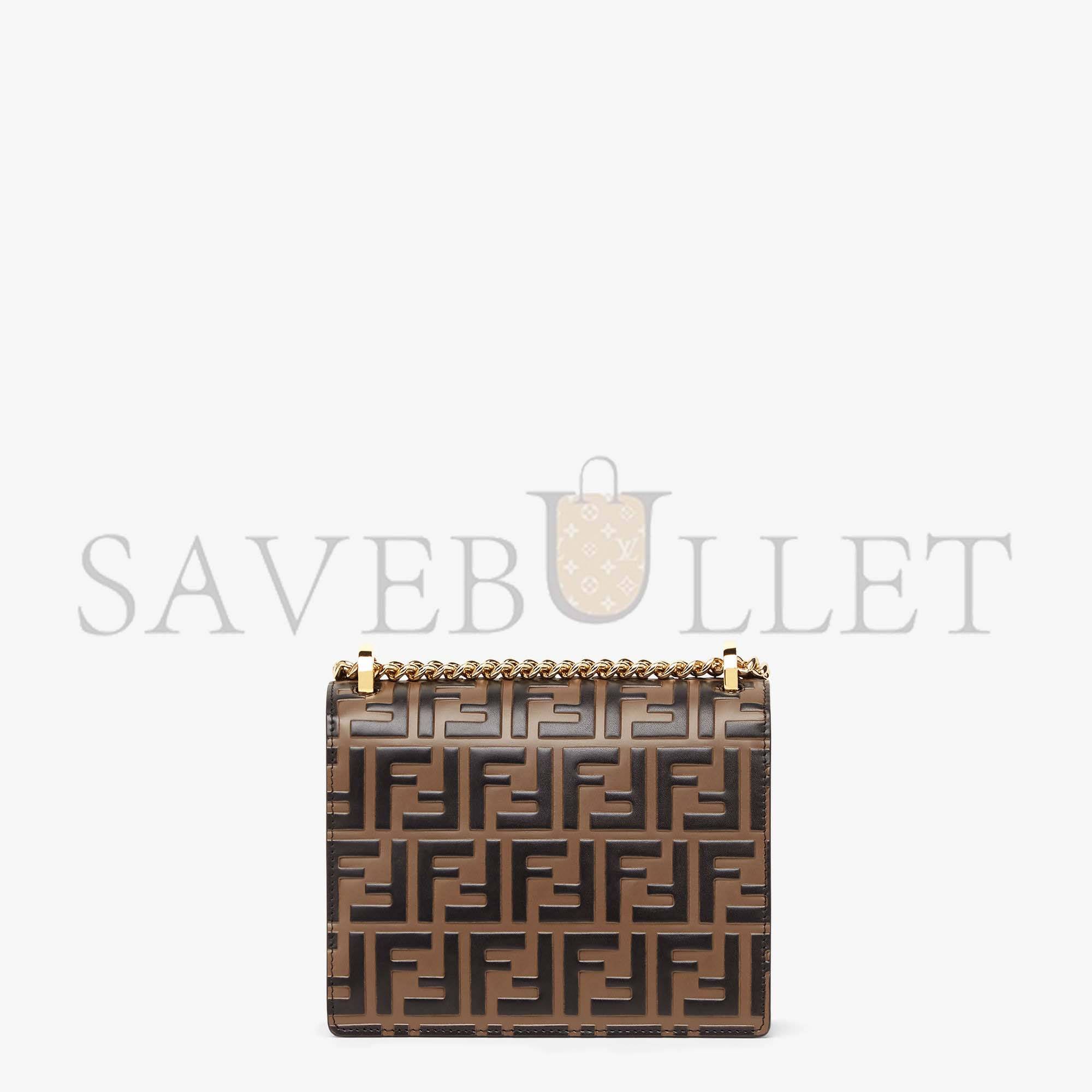 FENDI KAN U SMALL - BROWN LEATHER MINI-BAG 8M0417A659F13VK (19*13*9cm)