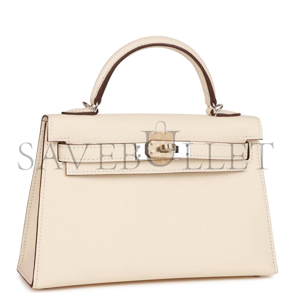 HERMES MINI KELLY SELLIER 20 NATA EPSOM PALLADIUM HARDWARE (19*12*5.5cm)