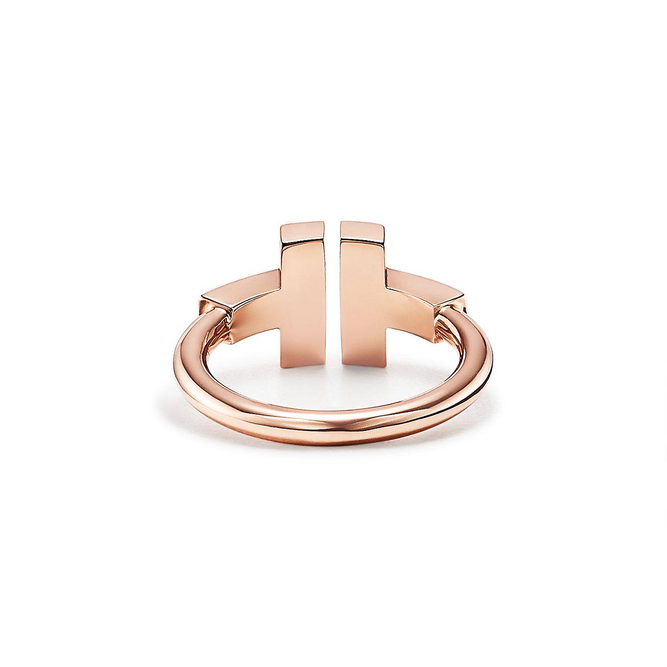 TIFFANY T WIRE RING IN ROSE GOLD WITH MOTHER-OF-PEARL