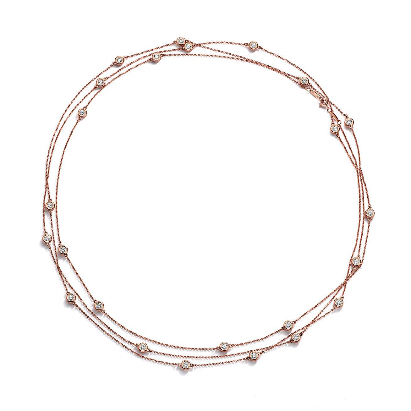 TIFFANY  ELSA PERETTI® DIAMONDS BY THE YARD® SPRINKLE NECKLACE IN ROSE GOLD