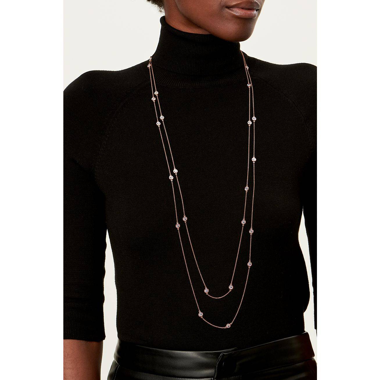 TIFFANY  ELSA PERETTI® DIAMONDS BY THE YARD® SPRINKLE NECKLACE IN ROSE GOLD