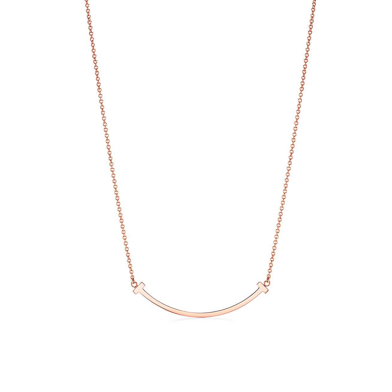 TIFFANY T SMILE PENDANT IN ROSE GOLD, SMALL