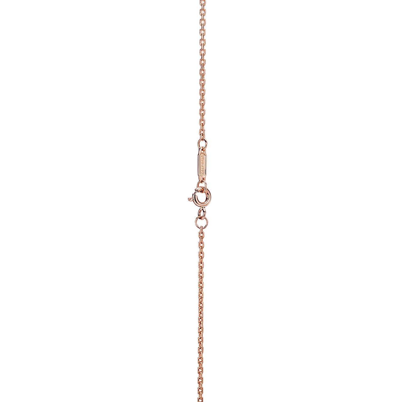 Tiffany T Mother-of-pearl Station Necklace in 18k Rose Gold, 34