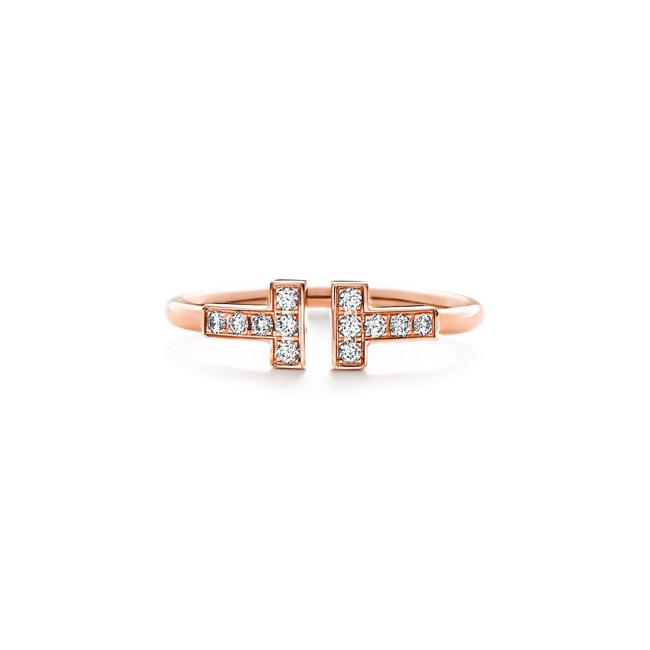 Tiffany T Diamond Wire Ring in 18k Rose Gold