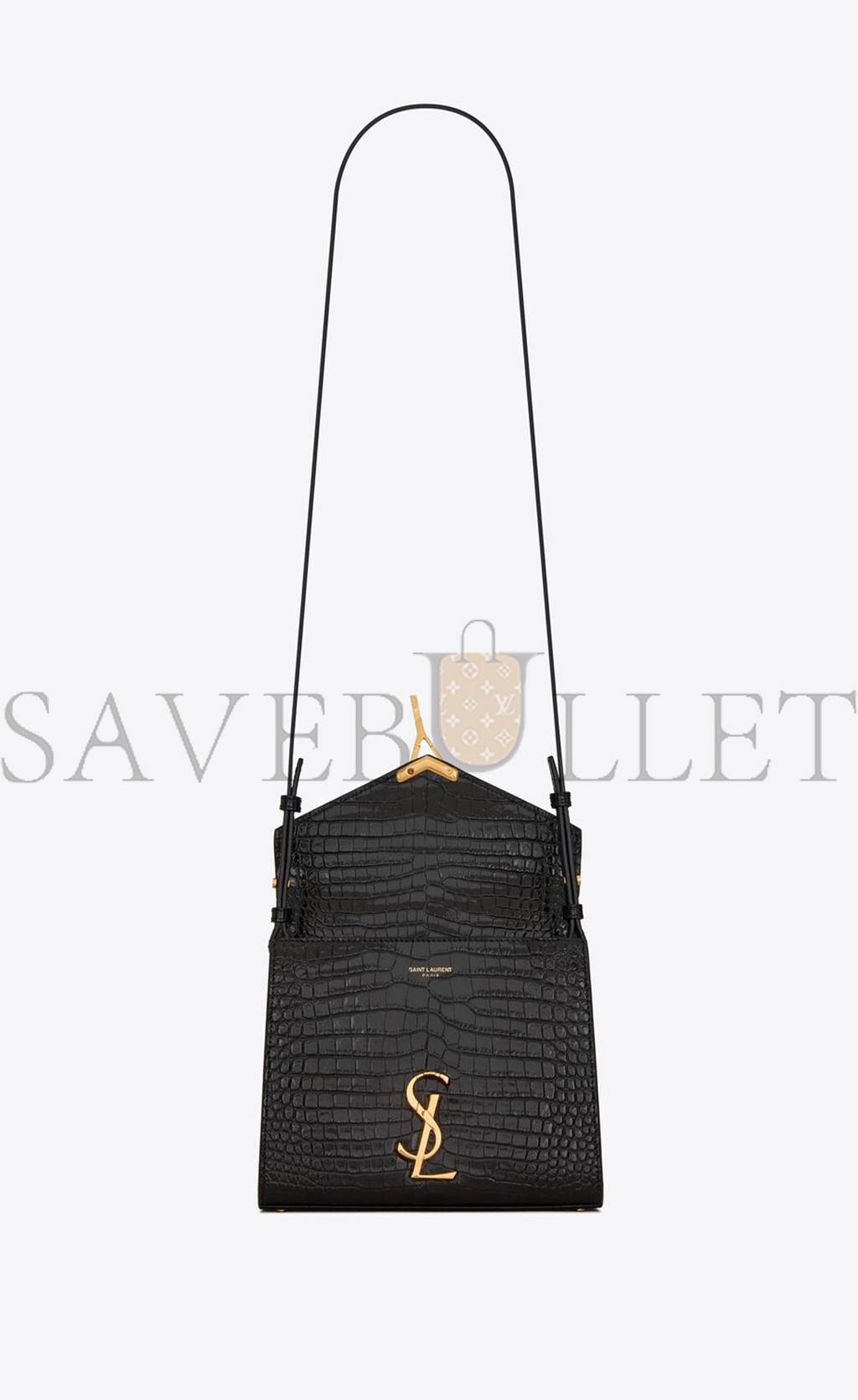 YSL CASSANDRA MINI TOP HANDLE BAG IN CROCODILE-EMBOSSED SHINY LEATHER 623930DND0J1000 (20*16*7.5cm)