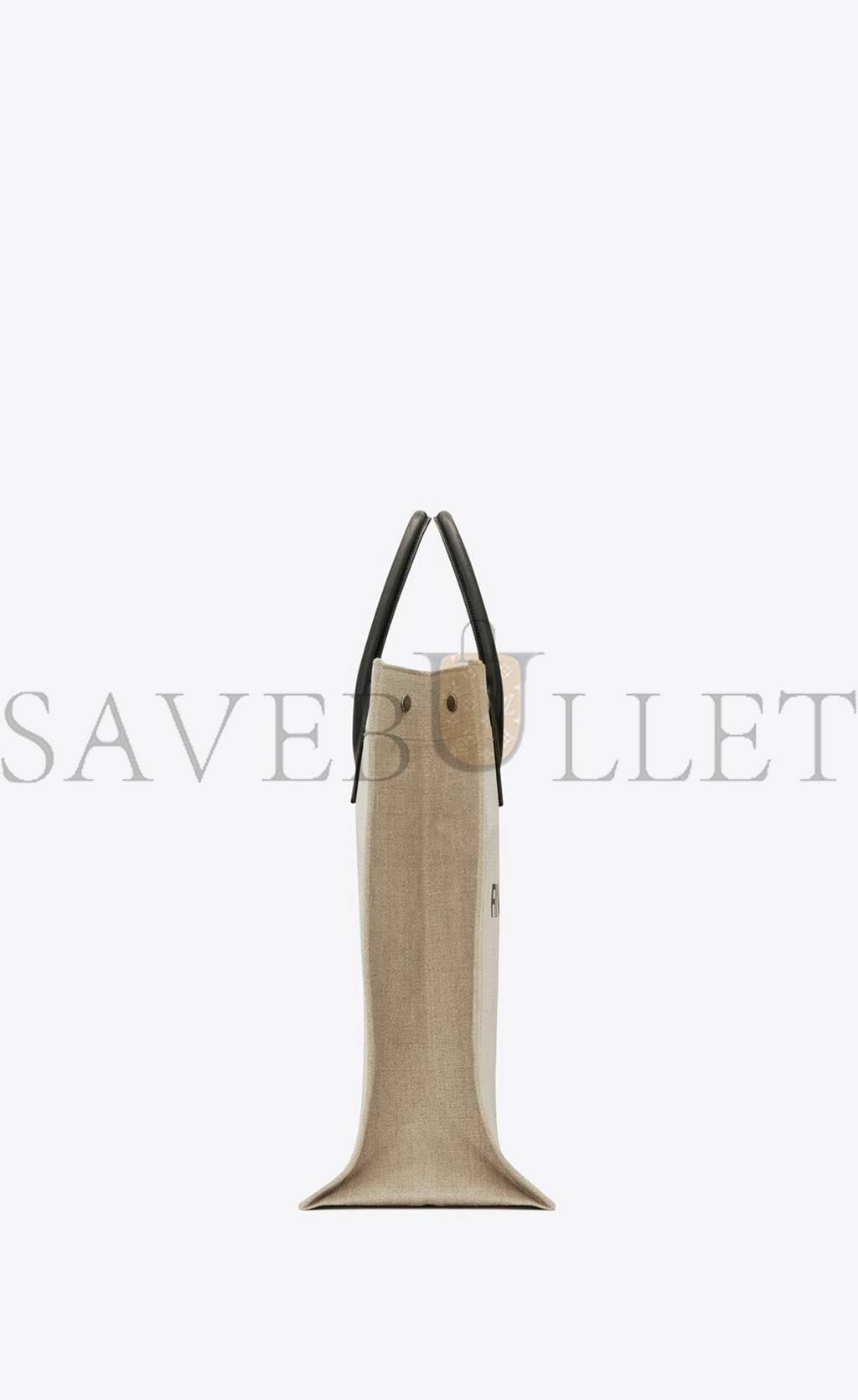 YSL RIVE GAUCHE NS SHOPPING BAG IN LINEN AND COTTON 6316829J52E9280 (39*38*17cm)