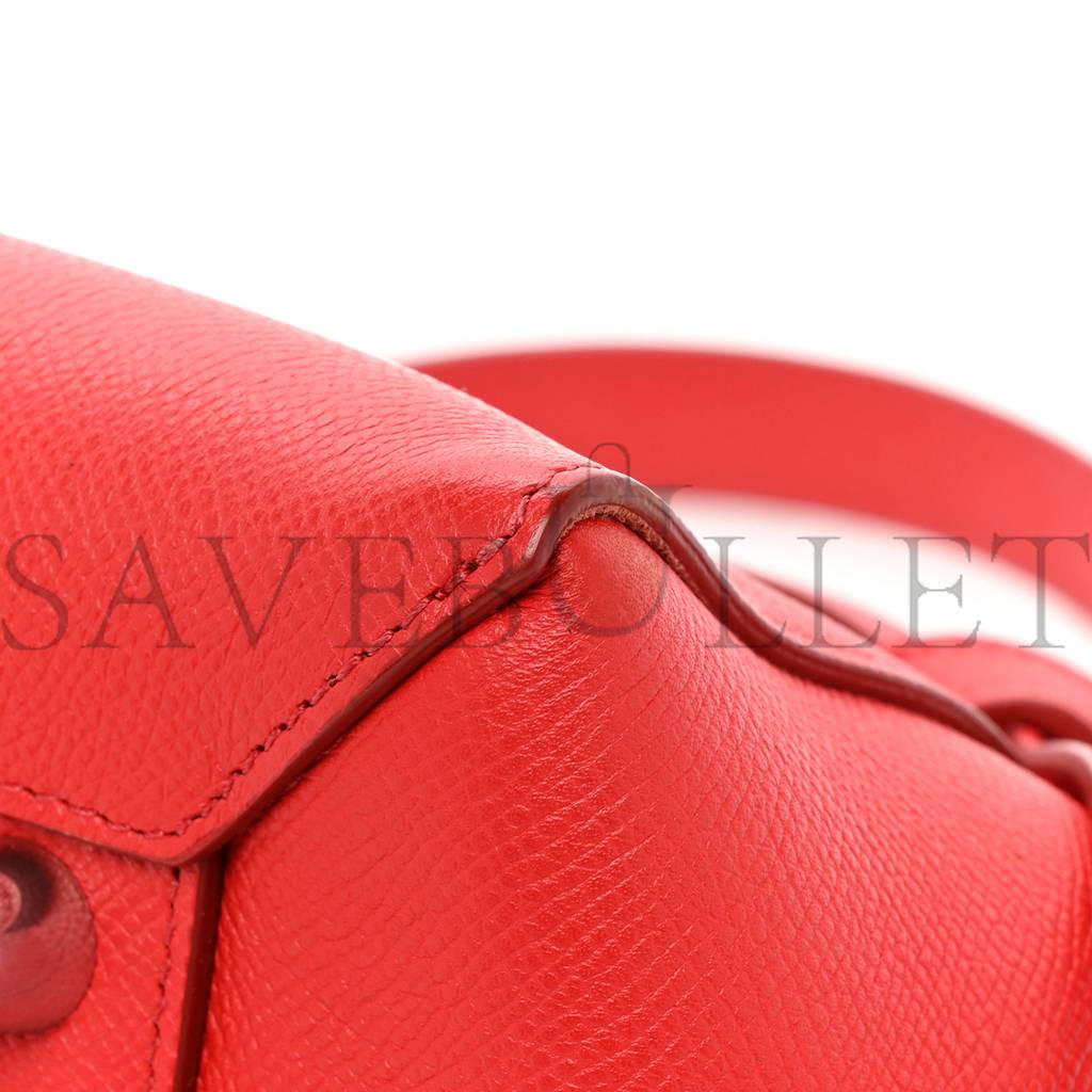 CELINE GRAINED CALFSKIN MINI BELT BAG COQUELICOT (32*30*18cm)