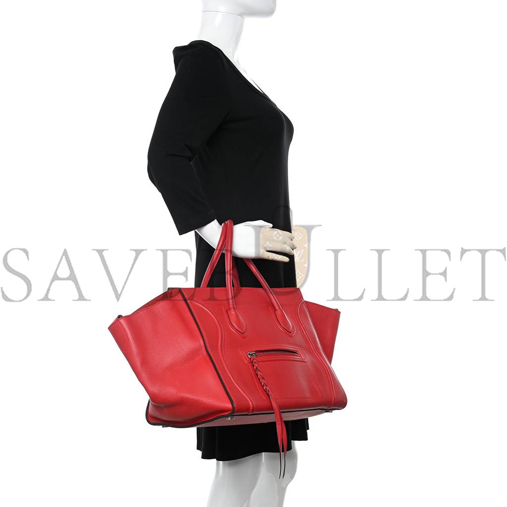 CELINE SUPPLE CALFSKIN MEDIUM PHANTOM LUGGAGE RED (29*27*24cm)