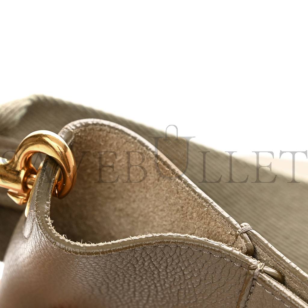 CELINE SOFT GRAINED CALFSKIN SANGLE BUCKET BAG TAUPE (33*23*17cm)