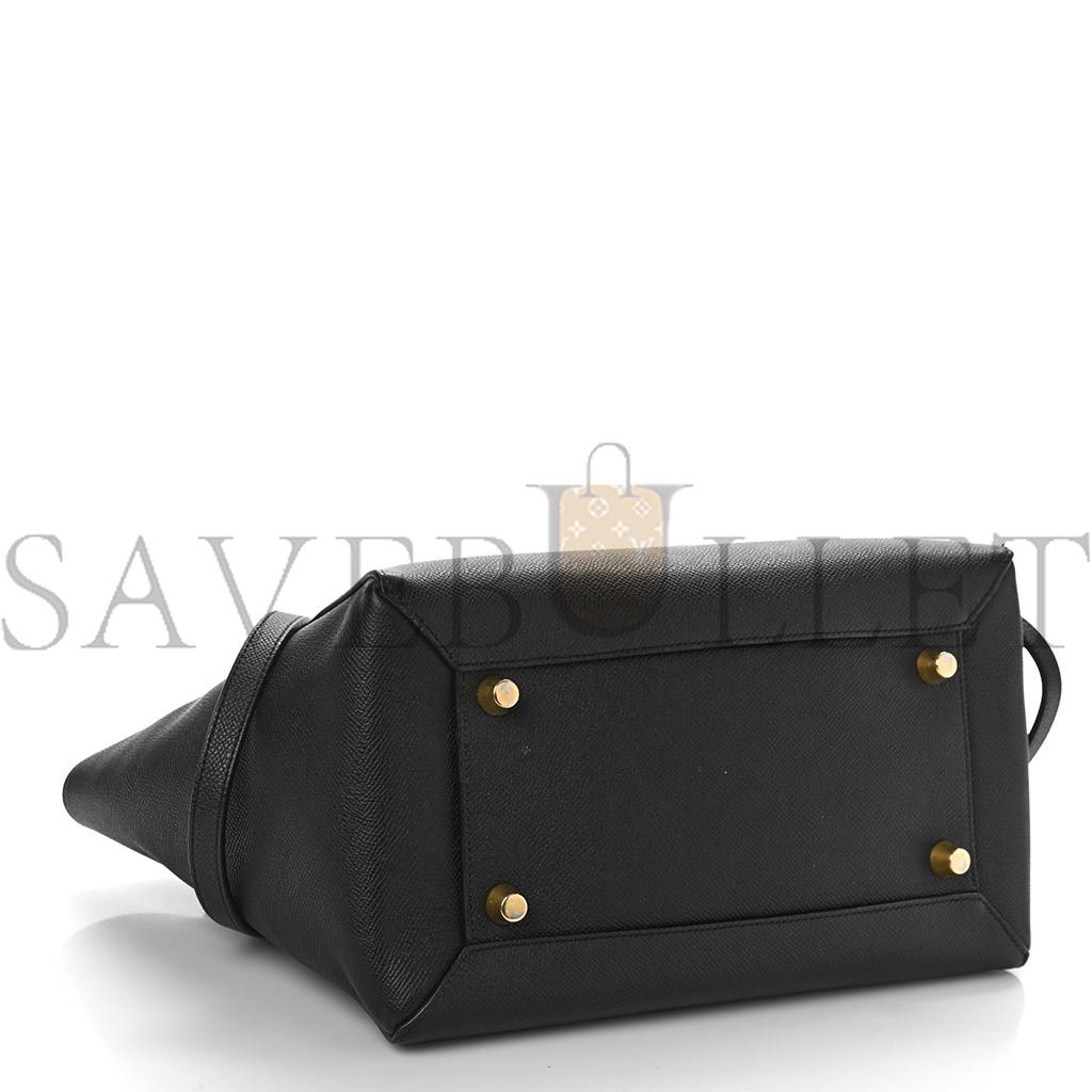 CELINE GRAINED CALFSKIN MINI BELT BAG BLACK (28*24*15cm)