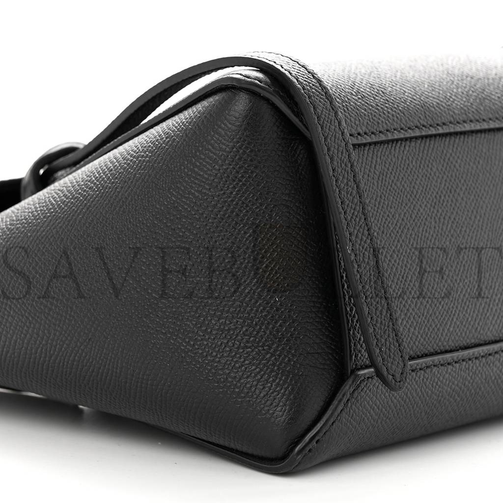 CELINE GRAINED CALFSKIN NANO BELT BAG BLACK (20*15*10cm)