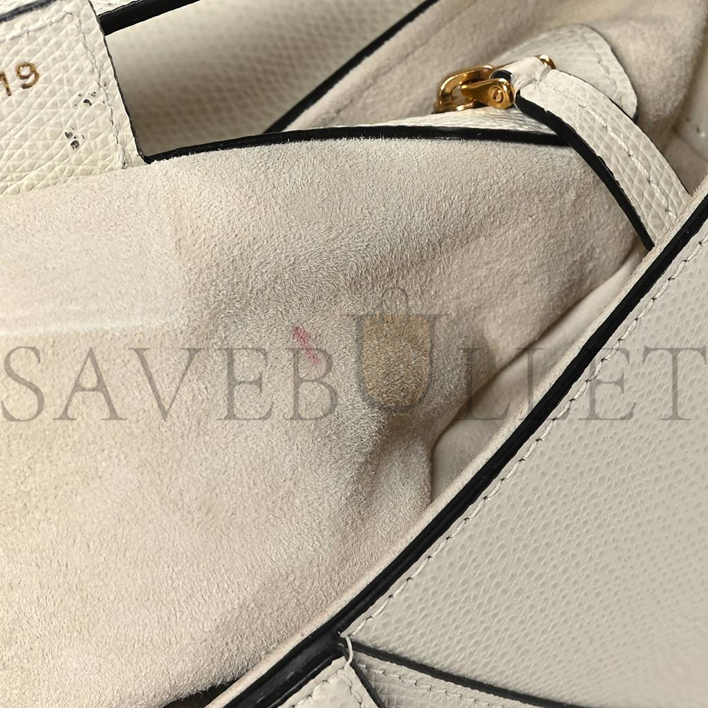 DIOR GRAINED CALFSKIN SADDLE BAG WHITE (24*20*7cm)