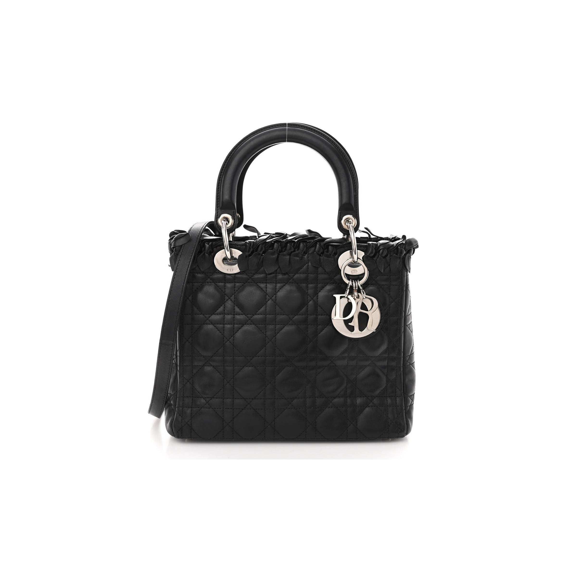 DIOR LAMBSKIN CANNAGE BOW MEDIUM LADY DIOR (24*20*12.7cm)