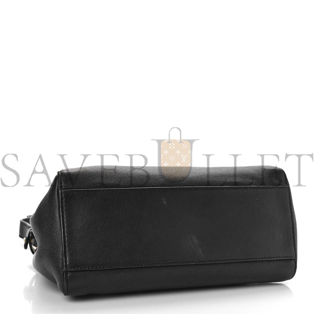 FENDI NAPPA MINI PEEKABOO ICONIC SATCHEL BLACK (23*19*11cm)